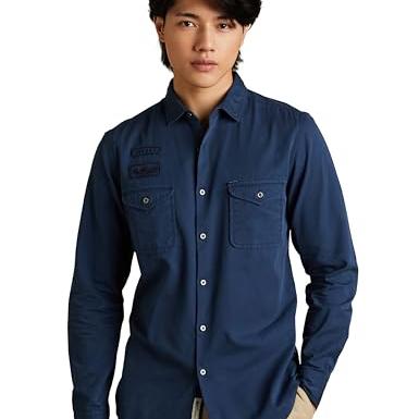Amazon Brand - Inkast Denim Co. Men's Solid Slim Casual Shirt (IN-S-02_True Blue L) - Amazon Brand - INKAST Apparel