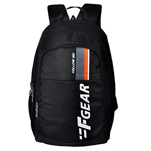 F Gear Circadian Blk 27L, Unisex Stylish Minimalist Trendy College School Tution Office Casual Travel Backpacks|Water-Resistant|Lightweight|Made In India|1 year warranty|Boys Girls Men Women Adults
