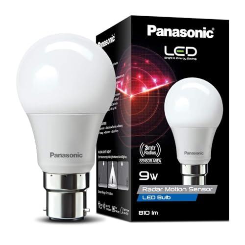 Panasonic 9 Watt Motion Sensor Led B22D Bulb for Home with 3 Mtr Radius Sensor Area, Auto Off After 15 Sec, 1 Yr Warranty - Panasonic Home