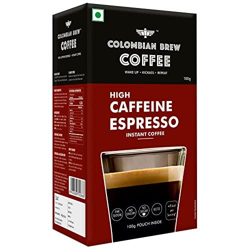 Colombian Brew High Caffeine Espresso Instant Coffee Powder, Strong, 100g - COLOMBIAN BREW COFFEE Grocery