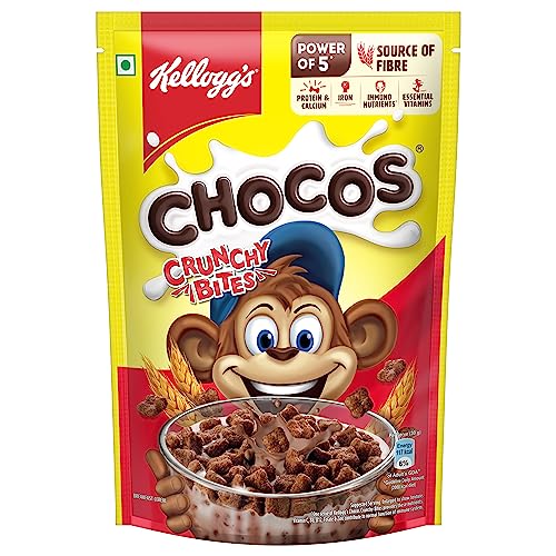 Kellogg's Chocolatecrunchy Bites | Source Of Calcium, High In Protein, With 10 Essential Vitamins & Minerals, Source Of Fibre | Breakfast Cerea L For Kids | 375G