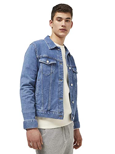 KOTTY Men Denim Full Sleeve Regular Winter Jacket(Blue Light,L)