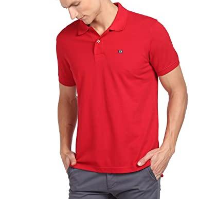 Arrow Men's Solid Half Sleeve Regular Fit Anti-Curling Cotton Polo T-Shirt (ASAATS3557CBA_Coral_S) - Arrow Apparel