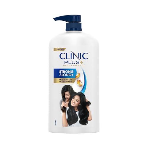 CLINIC PLUS Strong & Long Shampoo, 1 LTR, for Hair Growth and Strength, with Milk Proteins & Multivitamins, Strengthening Formula - Clinic Plus Beauty