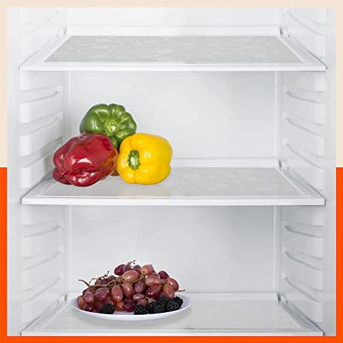 Bathla Fridge Mats - 45cm x 30cm Kitchen, Drawer, Bathroom, Table, Fridge | Temperature Resistant | Multipurpose, Reusable | Non-Slip | Circle Texture | (VIDA, 425 GSM, White) - Bathla Home