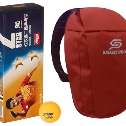 DHS TT Ball 40MM 2 Star Orange (10 Pcs Box) 40 PCS with Smart PRO TT Special Cover Speed MEHROON - DHS Sports