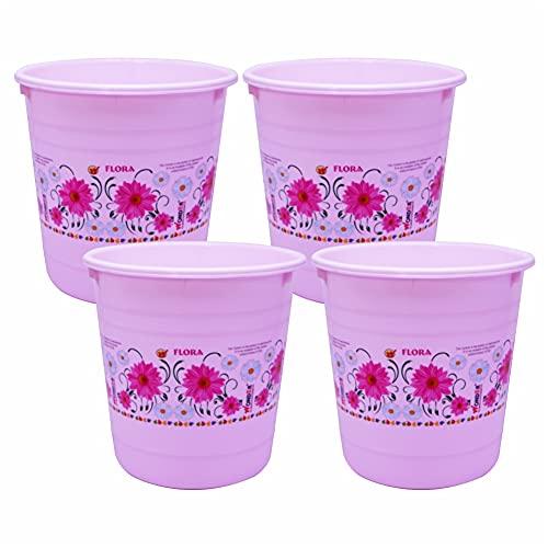 Wonder Homeware WBP 101 Printed Dustbin Set, Set of 4 pc 6 LTR, Pink Color, Made in India, KBS02806 - Wonder Home