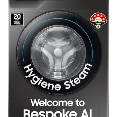 Samsung 7 kg, 5 Star, AI Control, Wi-Fi, Digital Inverter, Motor, Fully-Automatic Front Load Washing Machine (WW70T502NAN1TL, Hygiene Steam, Inox)