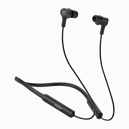 GOVO GOKIXX610 Wireless Bluetooth Neckband in Ear Earphone with Mic, 9H Playtime, Magnetic Earbuds, Integrated Controls, Type C Charging & Lightweight Design (Platinum Black) - GOVO Wireless Accessory