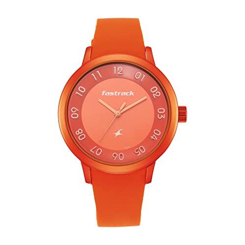Fastrack Pop Colours Orange Dial Silicone Strap Analogue Watch for Girls-68025AP03 - Fastrack Watch