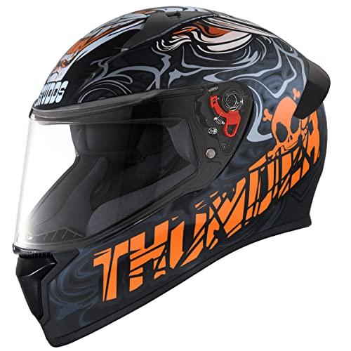 Studds Thunder Full Face Helmet D9 with Clear Visor (Matt Black N10, XL) - Studds Automotive Parts and Accessories