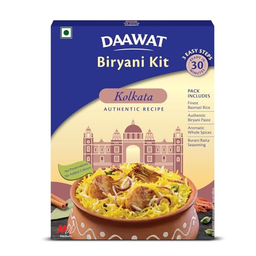 Daawat Biryani Kit Kolkata | Authentic Recipe | Ready in 30 min | Ready to Cook | 334gm