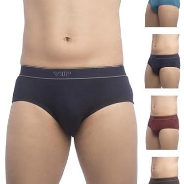 VIP Men's Cotton Solid (Pack of 5) (Brief_Assorted - VIP Apparel