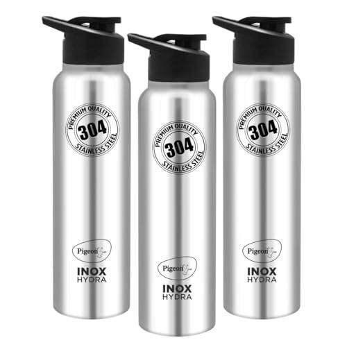 Pigeon Inox Hydra 1000 900 ml Sipper (Pack of 3, Black, Steel/Chrome, Steel) - Pigeon Kitchen