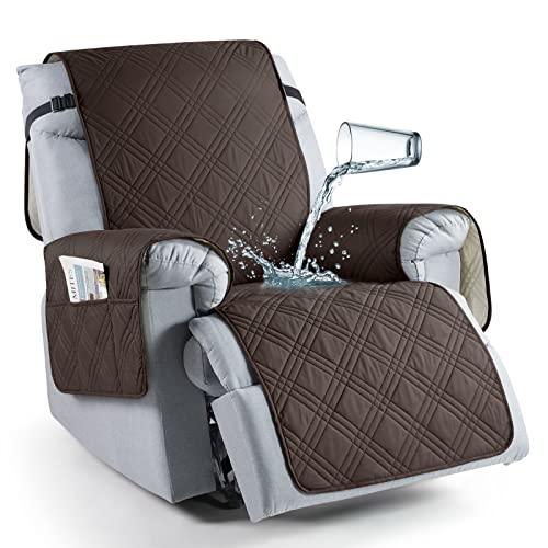 TAOCOCO Polyester 100% Waterproof Recliner Chair Cover, Non Slip, Washable, Chocolate
