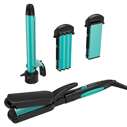 Havells HC4043 3 in 1 Hair Styler - Straightener, 19mm Curler, Crimper for Multiple Styles - (Blue/Black) - Havells Personal Care Appliances