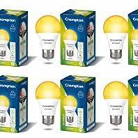 Crompton Dyna Ray 7W Round E27 LED Warm White Pack of 10 - Crompton Home