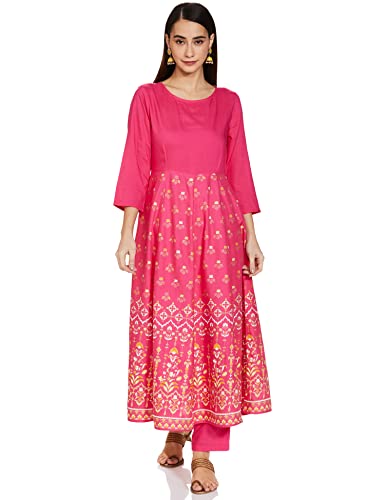 Amazon Brand - Tavasya Women's Rayon Salwar Suit (PAG 121_Fuschia_Medium)