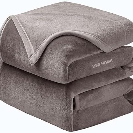 BSB HOME® Mink Blanket for Single Bed 1.4 kg Blanket | Ultrasoft & Lightweight Solid Blanket for Winter & Mild Winter Sofa, Couch - Single, 60x88 inches - 1.4 kg | Grey - BSB HOME Home