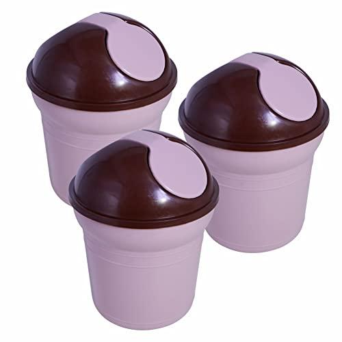 Wonder Homeware Server Euro Dustbin for Car/Desk, Set of 3 Pc Dustbin 2 LTR, Pink Color - Wonder Home