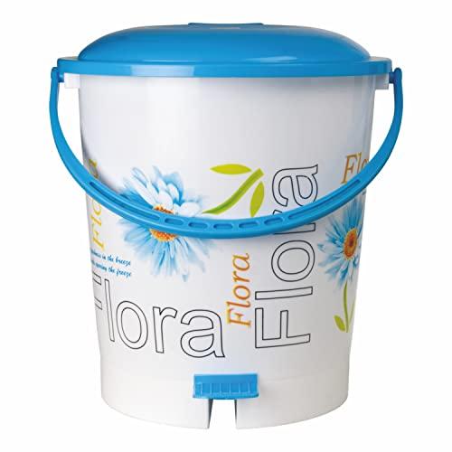 Nayasa Pedal Bin No 109 with lid & Floral Print, Multi Purpose Dustbin, Blue - Nayasa Home