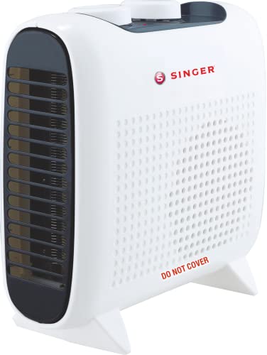 SINGER Magwave Fan Heater 2000 Watts for Room in Winters with Cool Touch Body and Adjustable Thermostat and Thermal Cut-out – White
