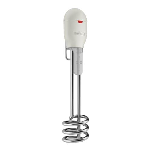 Havells Zeta 1500 watt Immersion Heater | ISI Mark Heavy Duty 3 Pin Moulded Plug, Touch Protection Cover | Waterproof, Heating Indicator, Nickel Plating, Warranty: 2 Year comprehensive |(Grey) Plastic - Havells Kitchen
