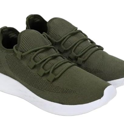 Lee Cooper LC4168L Men's Lightweight Leather Lace-Up Sports Shoes | Super Flexible, Breathable & Comfortable for Running, Walking & Everyday Wear_40EU_6UK Olive - Lee Cooper Shoes