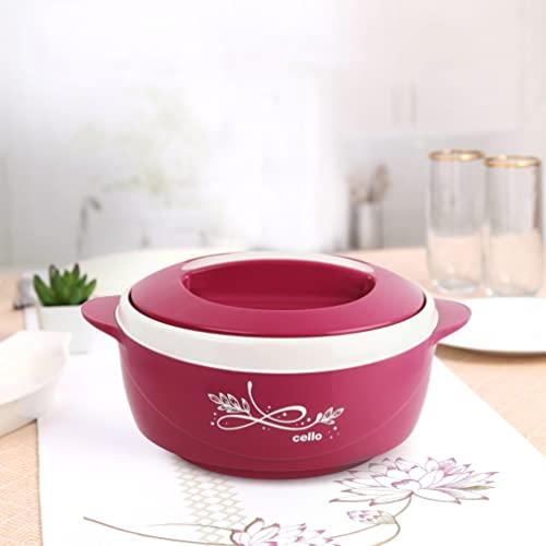 Cello Sapphire Insulated Inner Steel Casserole for Roti, 1250ml, Pink | Hot Box for Kitchen | Hot Pot for Home | Chapati Box | Locks in The Cold & Heat for Long | Serving Bowl with Lid - CELLO Kitchen