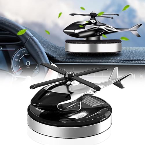 Tusmad Car Air Freshener, Helicopter Solar Energy Rotating Aromatherapy Aviation Al Alloy Diffuser, Interior Decoration Accessories Diffuser Air Freshener Solor Multicolor, Oil