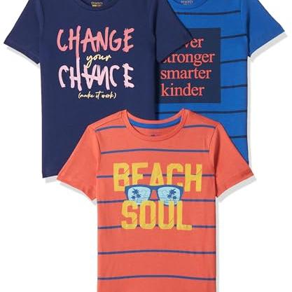 Amazon Brand - Symbol Boy Cotton Regular T-Shirt (AW22SMBKTEEPO3-024_Multi 4 3 4 Years) - Amazon Brand - Symbol Apparel