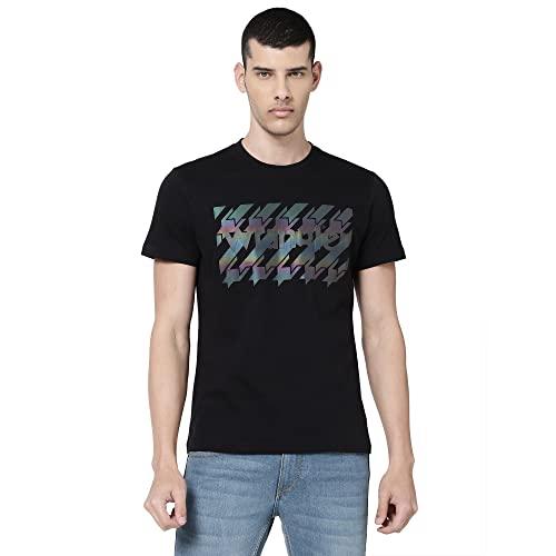 Wrangler Men's Printed Black T-Shirt (Regular) - Wrangler Apparel