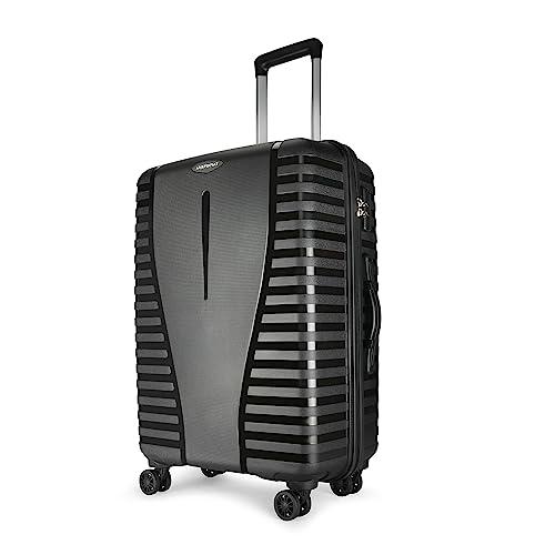 Aristocrat Large Airpro 76 Cms Check-in Polypropylene Hardsided 8 Spinner Wheels Luggage/Suitcase/Trolley Bag- Black, 53 Cm