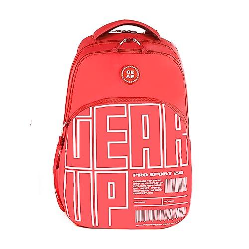 Gear Arise 40L Large Water Resistant School Bag With Sternum Strap/Casual Standard 4 Compartment Backpack/Daypack/College Bag For Boys/Girls/Men/Women (Pink)