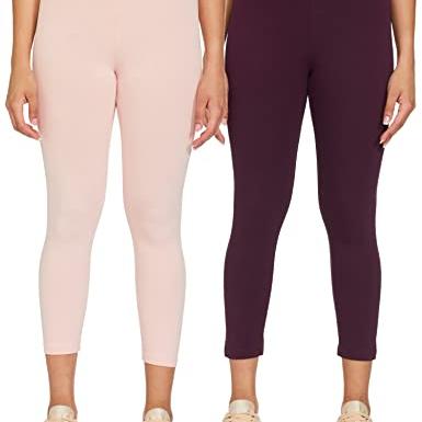 Amazon Brand - Symbol Women's Skinny Leggings (Pack of 2) (SYM-AW22WTR-808_Multi 6_M) - Amazon Brand - Symbol Apparel