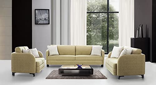 HomeTown Grace Fabric Two Seater Sofa in Olive Colour