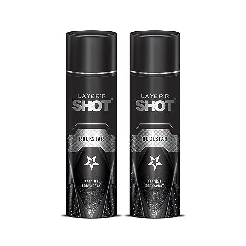 LAYER'R SHOT - ROCKSTAR LONG LASTING BODY SPRAY - For Men (240ml, Pack Of 2) - Layer'r Beauty