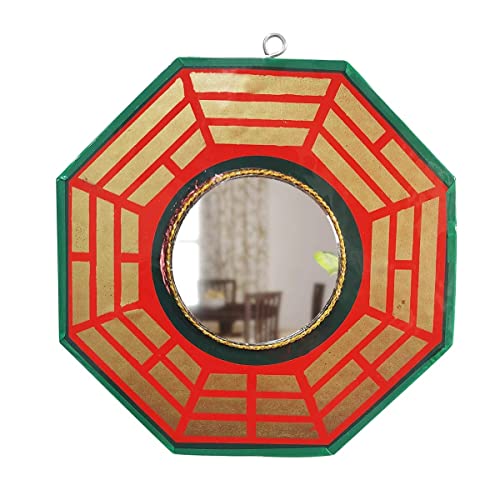 BLESS KRAFT Bagua Octagonal Mirror for Vastu Feng Shui Convex Bagua Mirror Positive Energy,Protection Wall Door Hanging for Home &Office (7.5 Inch) (Referred by Vastu Expert)