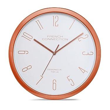 French Connection Stylish Analog Wall Clock for Home with White Dial - Size: 12 Inches - FCWC07-C - French Connection Home