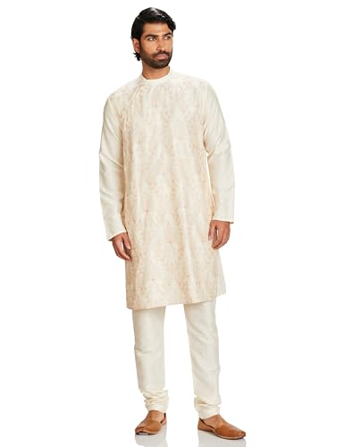 Amazon Brand - Symbol Men's Rayon Blend 41" Kurta & Churidar Set_Sy-A23-Mna-Fktc-106_Off-White_Medium