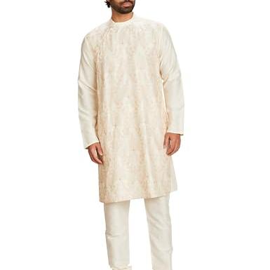 Amazon Brand - Symbol Men's Rayon Blend 41" Kurta & Churidar Set_Sy-A23-Mna-Fktc-106_Off-White_XXL - Amazon Brand - Symbol Apparel