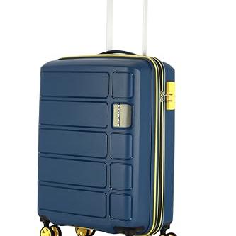 Kamiliant American Tourister Cabin Harrier Zing 56 Cms Small (Pp) Hard Sided 8 Wheels Spinner Luggage/Suitcase/Trolley Bag (Navy) (Double Wheel), Blue - Kamiliant Luggage