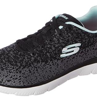 Skechers Womens Summits - 896224ID Black/Aqua Casual Shoe - 5 UK (8 US) (896224ID-BKAQ) - Skechers Shoes