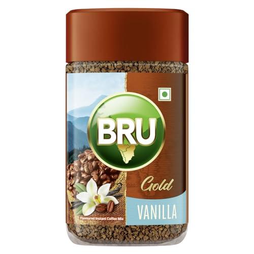 Bru Gold Vanilla 55g | Flavoured Instant Coffee | Flavourful Twist to Your Everyday Coffee | Made with Freeze-Dried Coffee | Makes 40 cups | - Bru Grocery
