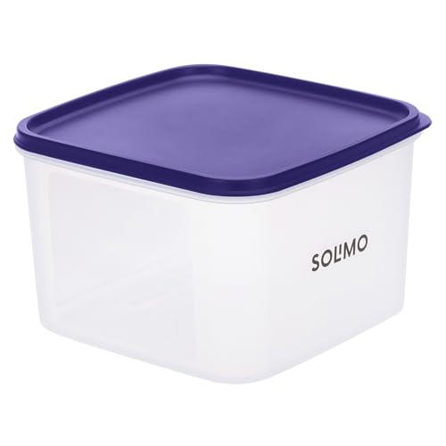 Amazon Brand - Solimo Square Modular Plastic Storage Container | Airtight | BPA-Free | 2.5 L (Blue) - Amazon Brand - Solimo Kitchen