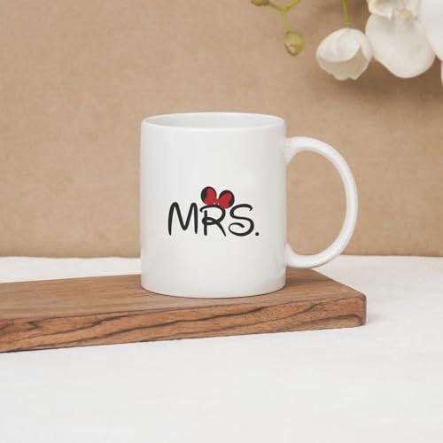 Clay Craft CC MM1 Swiss REZ23 Microwave Safe Coffee Mug for Gift to Couples Wife Husband Boyfriend Girfriend Brother 350 ml, Mrs. - Clay Craft Kitchen