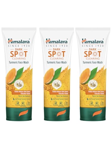 Himalaya Dark Spot Clearing Turmeric Face Wash | Reduce dark spots in 7 days | Organically sourced & Cold-pressed turmeric | 100ml (Pack of 3)