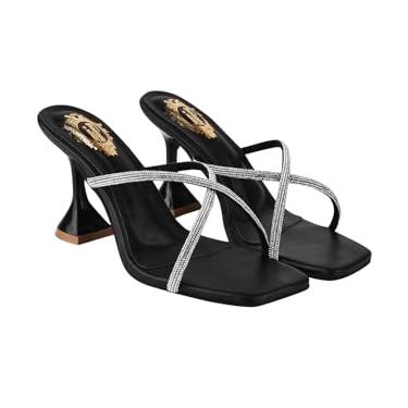 Shoetopia girls 1266 Black Heeled Sandal - 6 UK (Girls-1266-Black) - Shoetopia Shoes