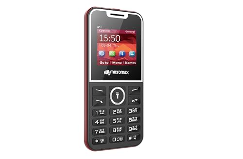 Micromax All-New X1i Smart Dual Sim Keypad Phone | Big 2.4" Display |Type C USB Port | Bright Torch| Wireless FM | Auto Call Recording | Black Red|