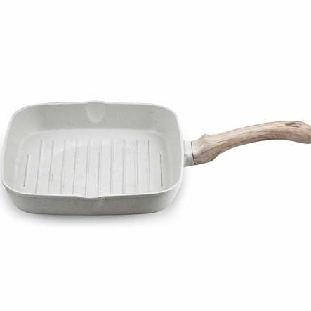 GREENCHEF Aluminium Die Cast Grill Pan 240 mm- Pebble, 5 Layer Healthy Granite Non-Stick Coating, PFOA Free - GREENCHEF Kitchen